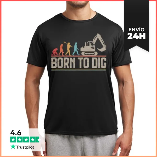 Camiseta Deportiva Hombre Excavadora Excavadora Evolución
