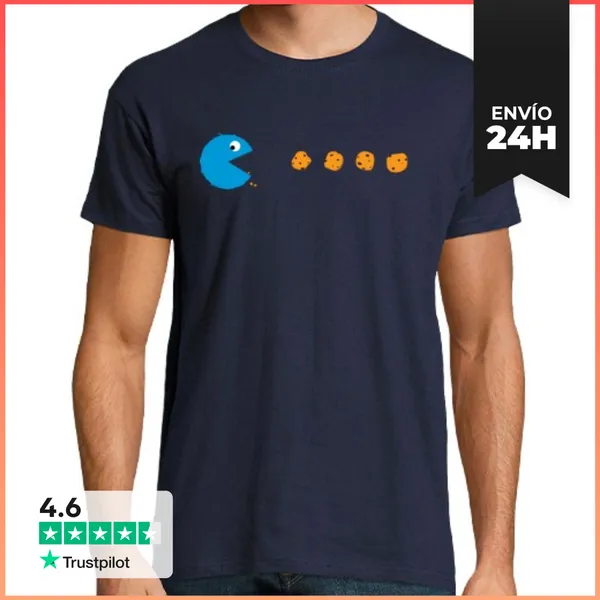 Camiseta Hombre Clásica Cookie Pacman LaTostadora