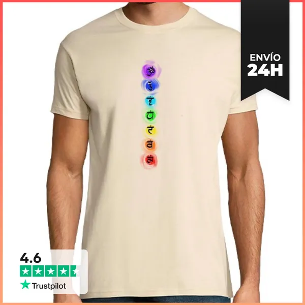 Camiseta Hombre Clásica Camiseta Chakras LaTostadora