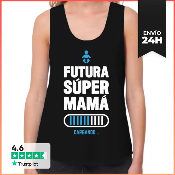 Camiseta Mujer Sin Mangas, Loose Fit Futura Súper Mamá - Día De