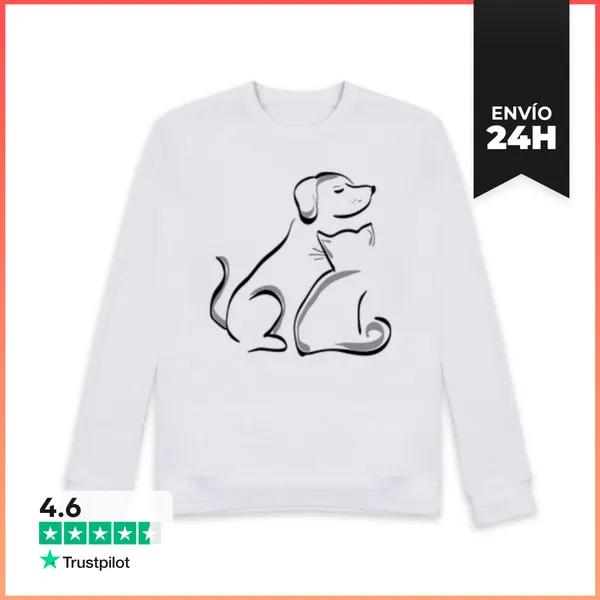 Sudadera Unisex Perro Y Gato LaTostadora
