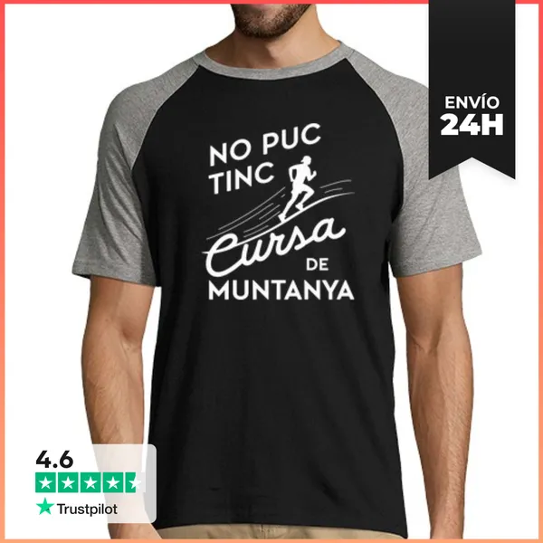 Camiseta Hombre, Estilo Béisbol No Puc Tinc Cursa De Muntanya