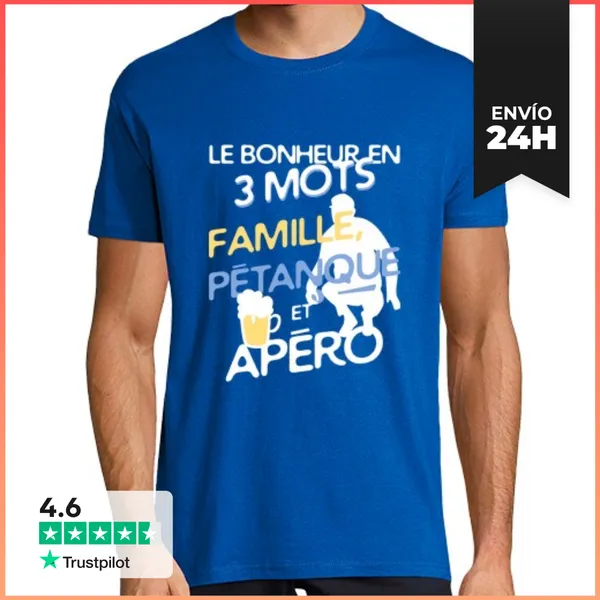 Camiseta Hombre Clásica Familia - Petanca - Aperitivo LaTostadora