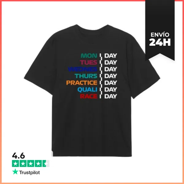Camiseta Oversize F1 WEEK PRACTICE QUALI RACE DAY LaTostadora