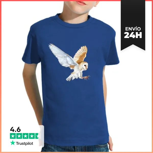 Camiseta Clásica Para Niños Lechuza Cazando LaTostadora