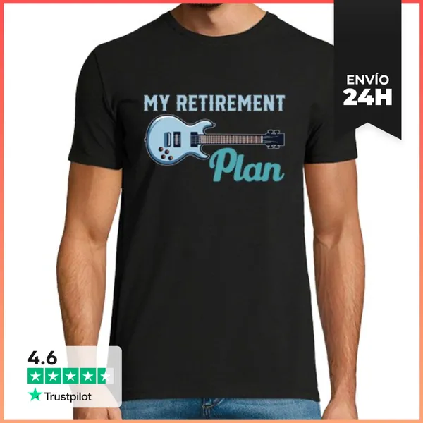 Camiseta Hombre Clásica La Guitarra Es Mi Plan De Jubilación