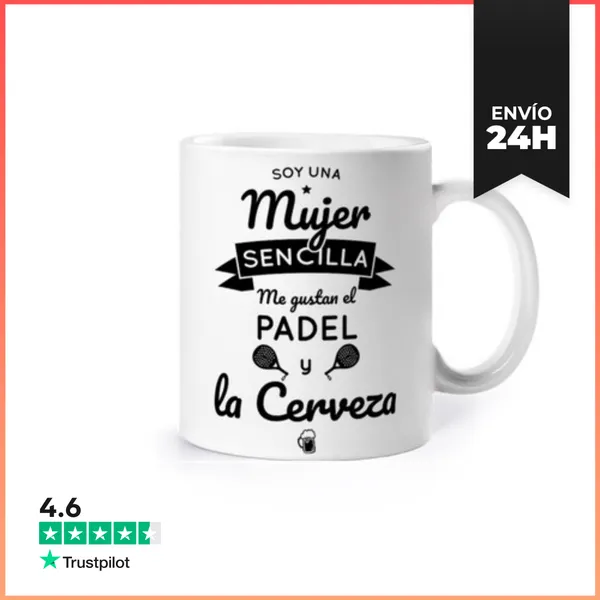 Taza Mujer Sencilla Padel Y Cerveza LaTostadora