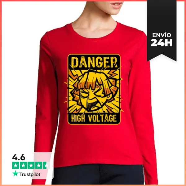 Camiseta Mujer Manga Larga Kimetsu No Yaiba - Zenitsu Chibi