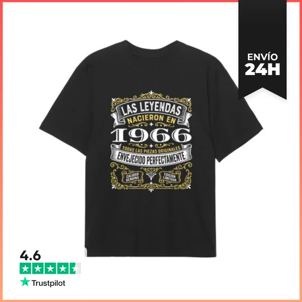 Camiseta Oversize Las Leyendas Nacieron En 1966 Regalo Cumpleaños