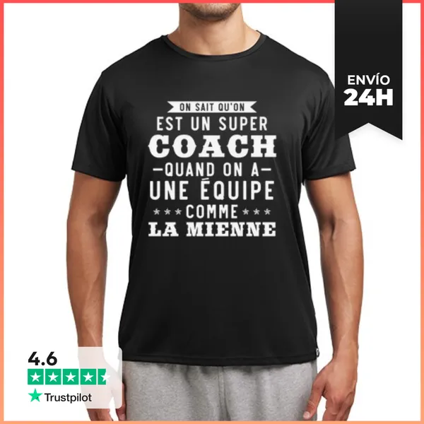 Camiseta Deportiva Hombre Un Super Entrenador Regalo Entrenador