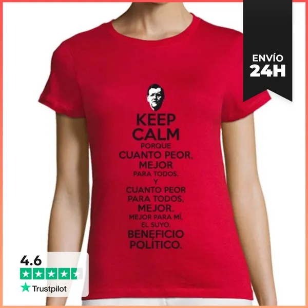 Camiseta Mujer Clásica Rajoy Cuanto Peor Mejor LaTostadora