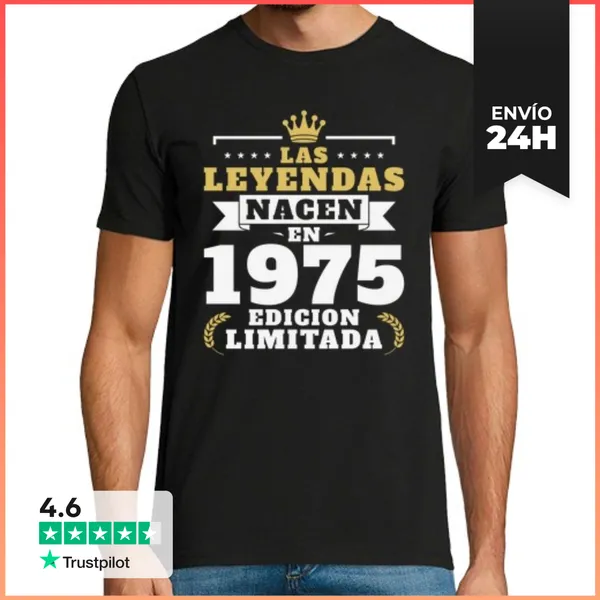 Camiseta Hombre Clásica Las Leyendas Nacen En 1975 LaTostadora