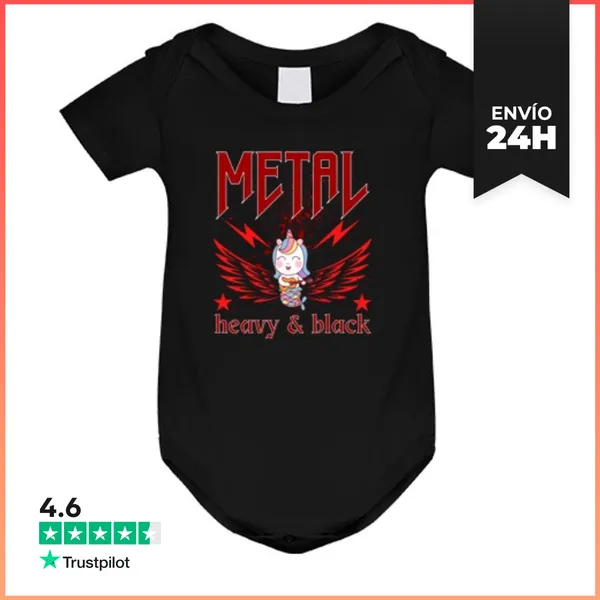 Body Bebé Metal Pesado Y Negro LaTostadora