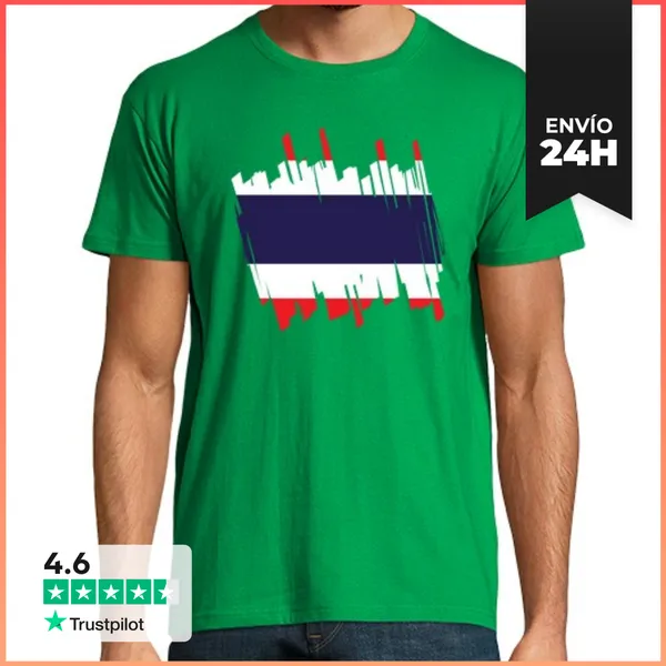 Camiseta Hombre Clásica Bandera Tailandia LaTostadora