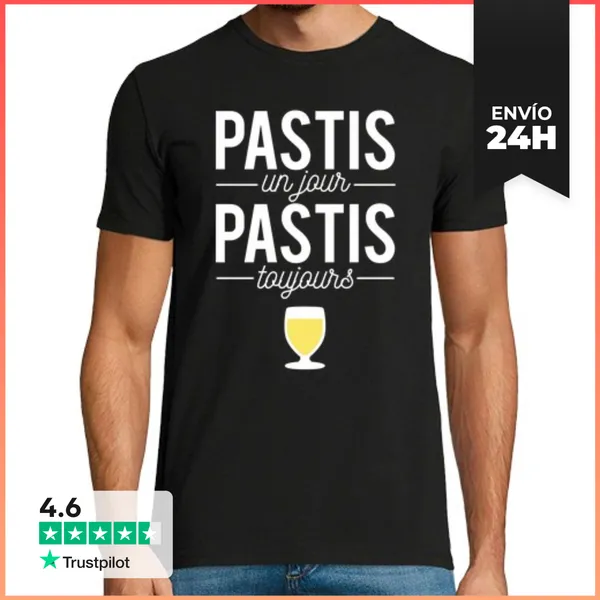 Camiseta Hombre Clásica Pastis Un Día Pastis Siempre Amarillo