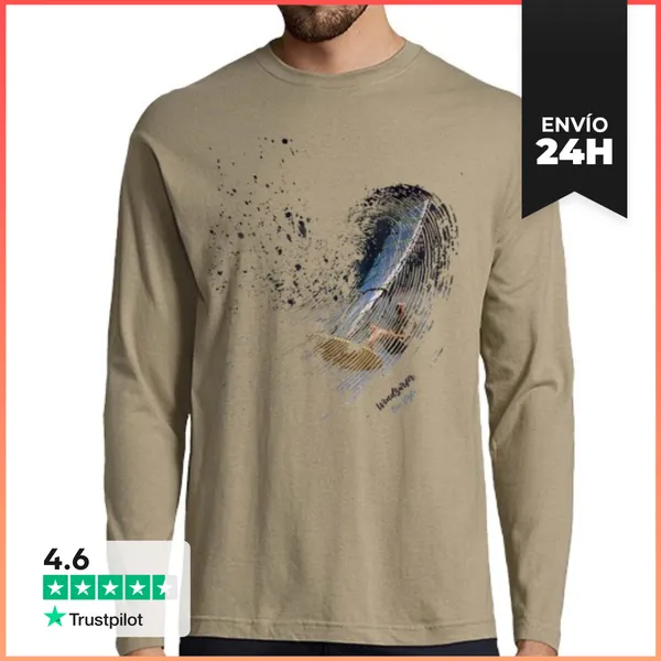 Camiseta Hombre Manga Larga Windsurfer. Free Style LaTostadora