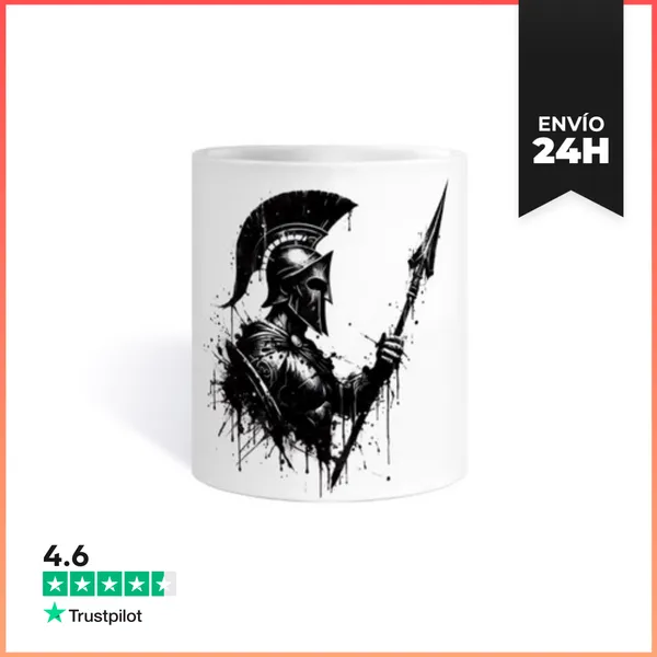 Taza Guerrero Espartano Tinta Splash LaTostadora