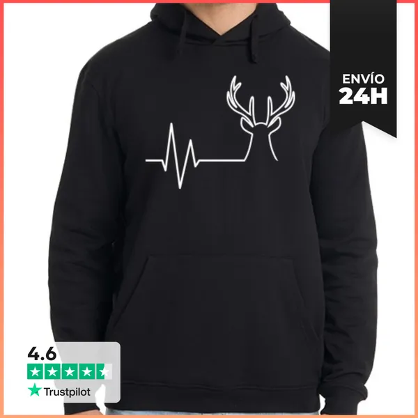 Sudadera Unisex Con Capucha Ciervo LaTostadora