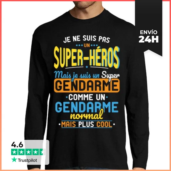 Camiseta Hombre Manga Larga No Es Un Superhéroe Sino Un Súper