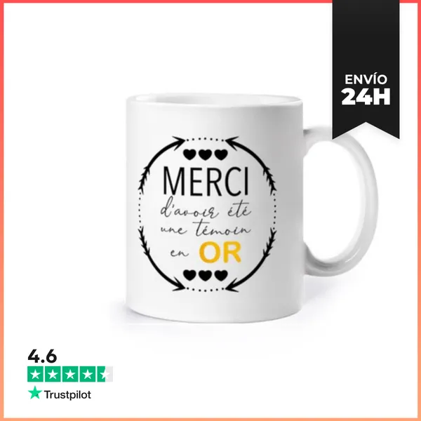 Taza Gracias Por Ser Testigo De Oro Regalo T LaTostadora