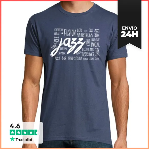 Camiseta Hombre Clásica Géneros De Jazz Camiseta LaTostadora