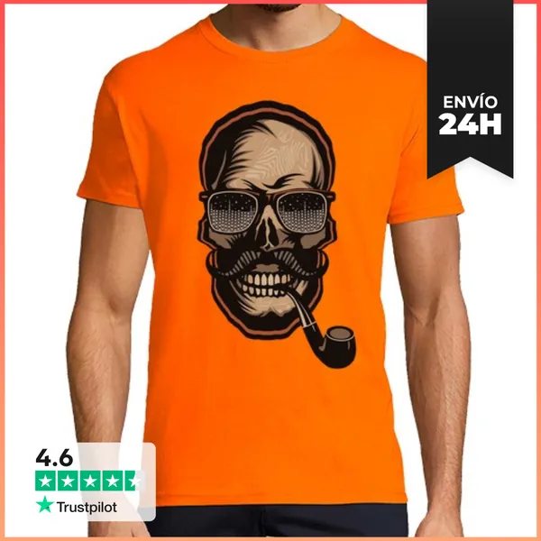 Camiseta Hombre Clásica Cráneo Inconformista Cráneo Cráneo Barb