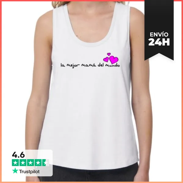 Camiseta Mujer Sin Mangas, Loose Fit LA MEJOR MAMÁ DEL MUNDO