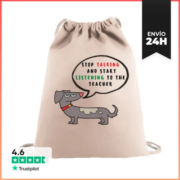 Mochila Saco Con Cuerdas Angry Teacher Dog 8 LaTostadora