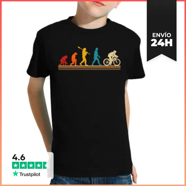 Camiseta Clásica Para Niños EVOLUCIÓN SER HUMANO CICLISMO