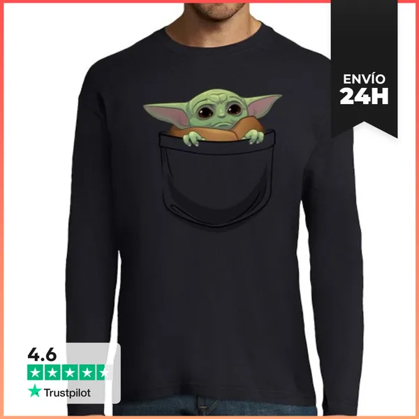 Camiseta Hombre Manga Larga Pocket Baby LaTostadora