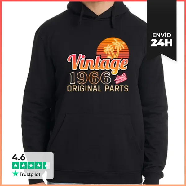 Sudadera Unisex Con Capucha Vintage 1966 Original Parts Regalo