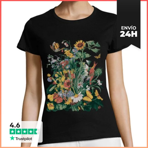 Camiseta Mujer Clásica Arte Botánico De La Naturaleza De La Pr