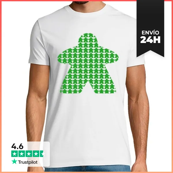 Camiseta Hombre Clásica Meeple Verde LaTostadora
