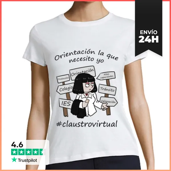 Camiseta Mujer Clásica Orientación Mujer Negro LaTostadora