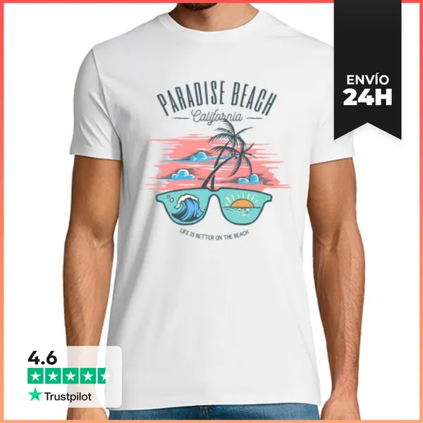 Camiseta Hombre Clásica Paradise Beach LaTostadora