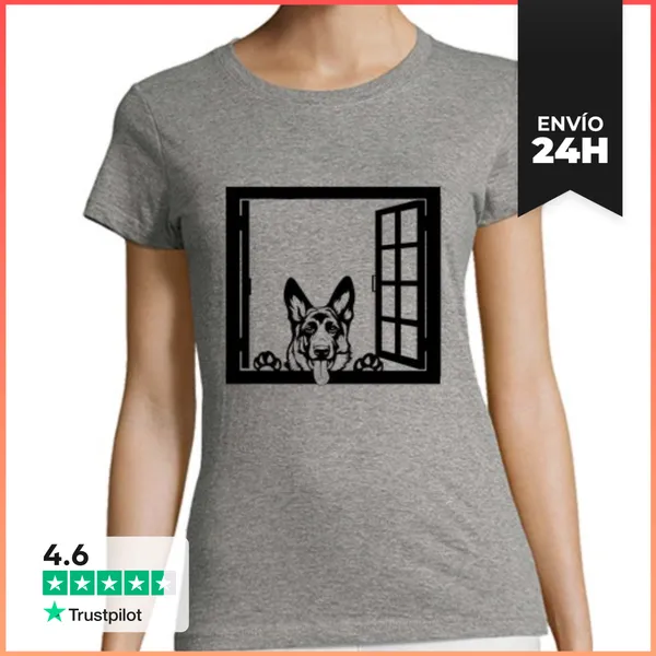 Camiseta Mujer Clásica Un Perro En Mi Ventana LaTostadora