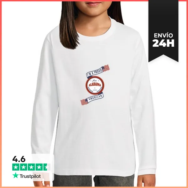 Camiseta Manga Larga Para Niños Insignia Del Estado De Alabama