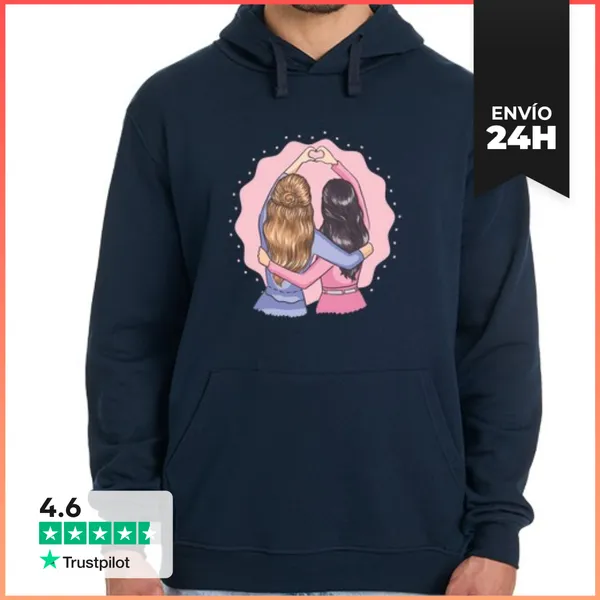 Sudadera Unisex Con Capucha Camiseta Mejores Amigas. LaTostadora