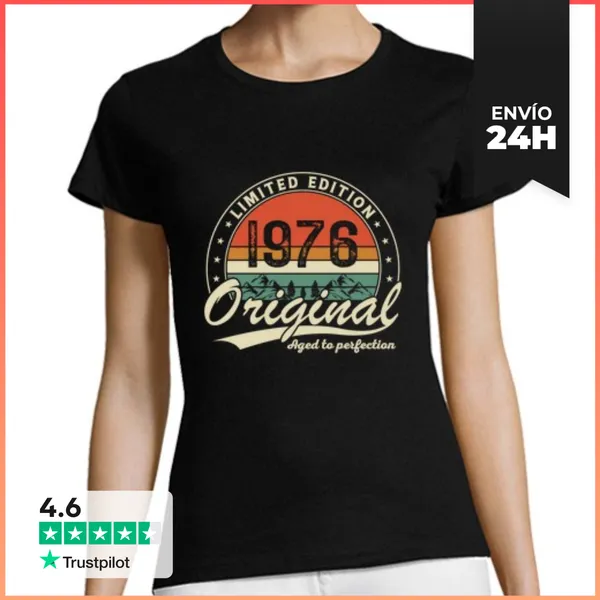 Camiseta Mujer Clásica 50 Cumpleaños 50 Años Vintage 1976