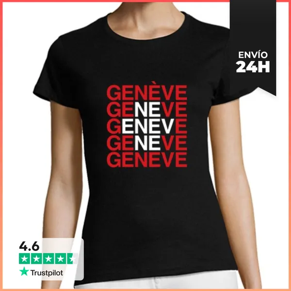 Camiseta Mujer Clásica Geneve Suiza Schweiz Suiza LaTostadora