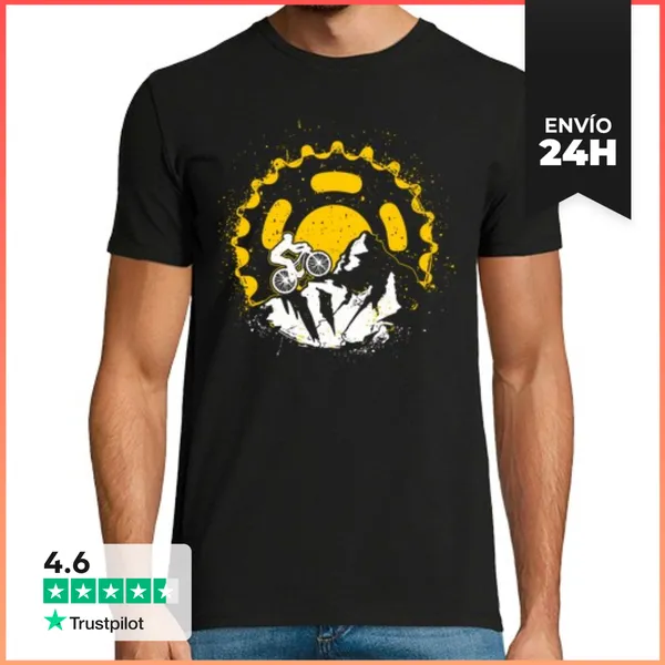 Camiseta Hombre Clásica Bicicleta De Montaña MTB Mountain Bike
