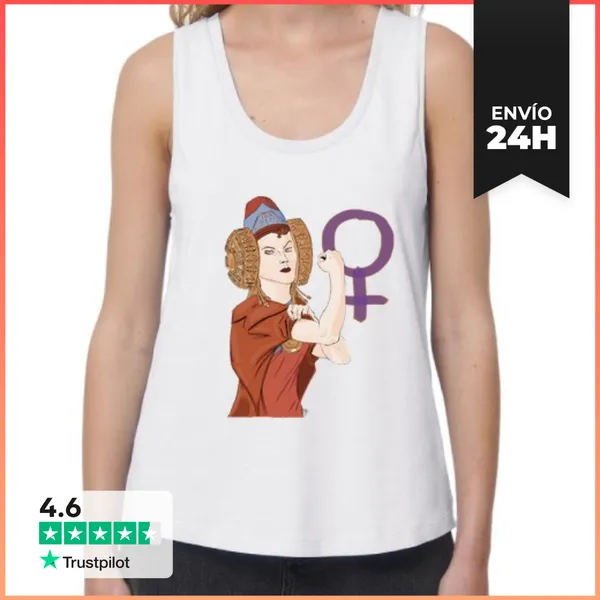 Camiseta Mujer Sin Mangas, Loose Fit DamaElche 8Marzo LaTostadora