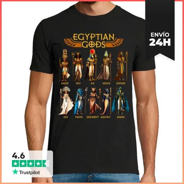 Camiseta Hombre Clásica Dioses Egipcios Mitología Egipto Arte