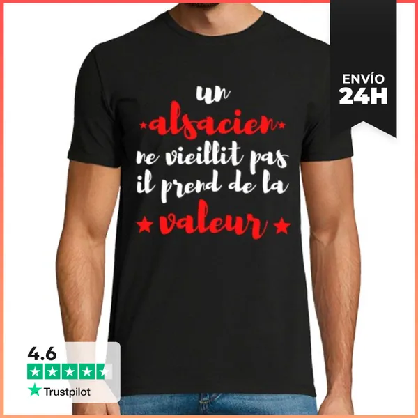 Camiseta Hombre Clásica Un Alsaciano No Envejece LaTostadora