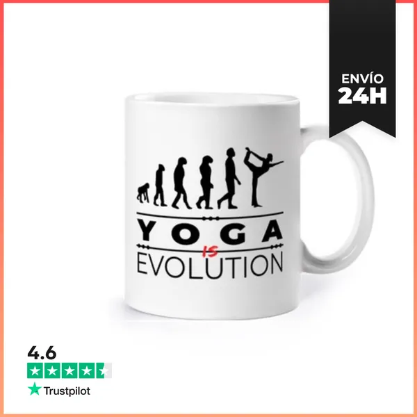 Taza El Yoga Es Evolución Mensaje Humor LaTostadora