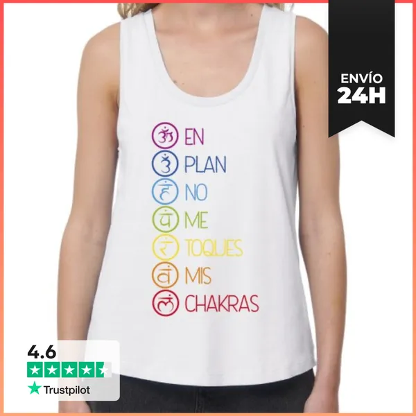 Camiseta Mujer Sin Mangas, Loose Fit En Plan No Me Toques Los