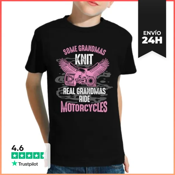 Camiseta Clásica Para Niños Abuela Motociclista Automovilista