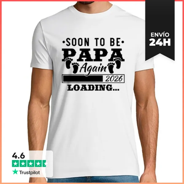 Camiseta Hombre Clásica Pronto To Be Papa Again 2026 Cargando