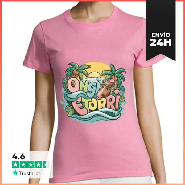Camiseta Mujer Clásica Regalo Bienvenida Souvenir País Vasco