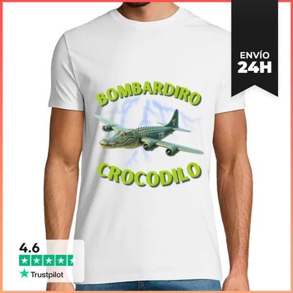 Camiseta Hombre Clásica Camiseta Bombardiro Crocodilo LaTostadora
